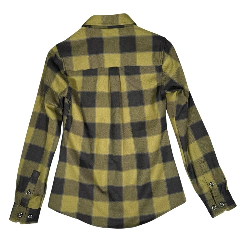 DIXXON Women's Black Green Plaid Flannel - Picture 2 of 7